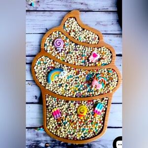 Sensory bin rice tray